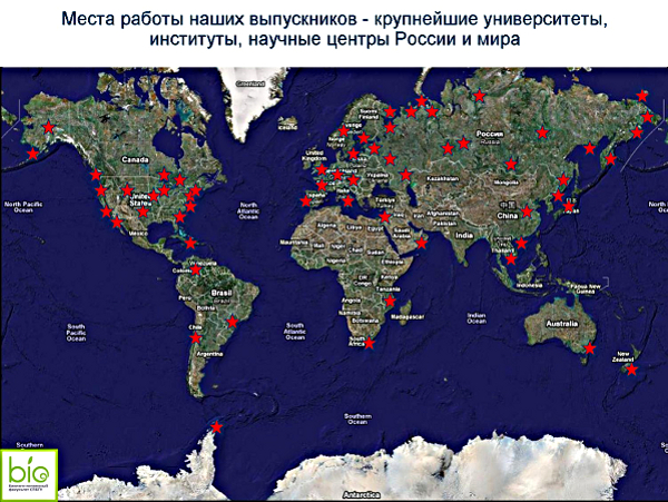 Карта распространения наших выпускников в мире